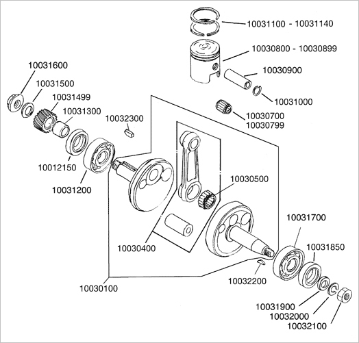 Yamaha FS1 4-gear krumtap og stempel